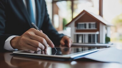 Obraz premium Signing Real Estate Contract for Home Purchase
