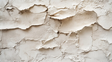 Obraz premium A close-up of a textured, white wall. The surface is uneven and cracked, creating a unique pattern