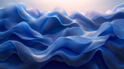 Obraz premium A serene abstract digital artwork featuring deep blue waves, perfect for modern business presentations, tech events, or creative design needs.