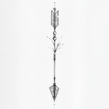 isolated, arrow, tattoo style, white, object, metal, drill, instrument, wood, old, vector