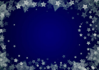 Christmas blue stars background, festive elegant background, glitter stars at night, bokeh blue star at night
