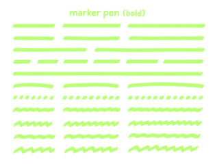 シンプルかわいい手描きラインマーカーセット（太線）