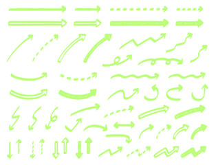 シンプルでかわいい手描き矢印マーカーセット