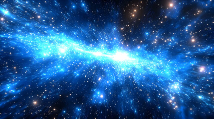 Obraz premium Abstract Blue Starburst Background