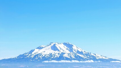 Fototapeta premium Generative AI, Minimalist Mountain Landscape with Soft Pastel Blue Background
