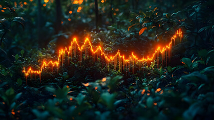 Jungle Growth Chart - 3d Illustration