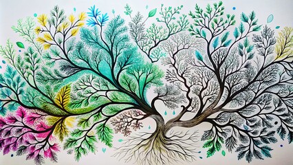 Hand-Drawn Ink Branches on White Background | Artistic Nature Elements | Black Ink Illustrations for Design Projects | Vintage Style Botanical Graphics