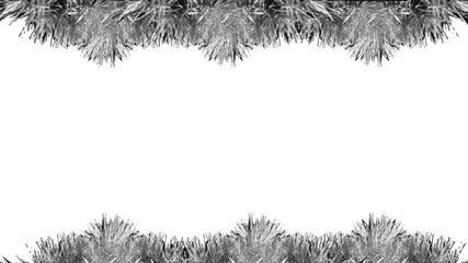 Christmas Garland on white Background. Top View of Xmas Decoration Close-Up with Text Space © sanduni