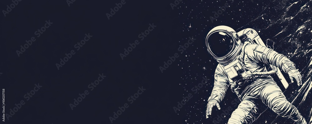 Poster an astronaut floating in space, showcasing the vastness of the universe.