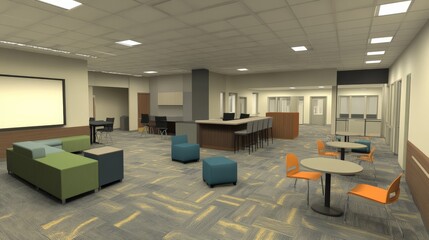 Modern Multipurpose Room with Flexible Furniture Arrangements