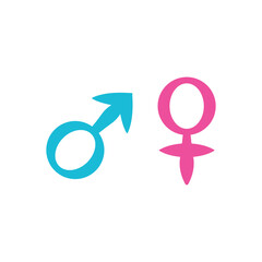 Man and Girl Gender Logo Template Icon