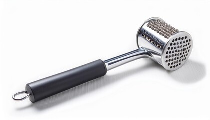 Meat Tenderizer on White Background Isolated. Full Shot of Kitchen Utensils.