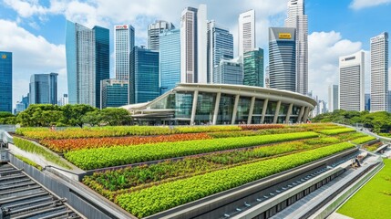 Obraz premium The Iconic Skyline of Singapore's Central Business District