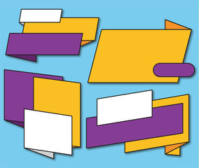 yellow promotion sale template set vector illustration