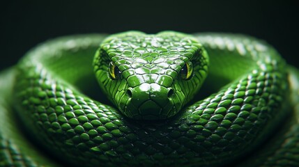 Obraz premium Happy 3D Mascot Snake: Green and Friendly Character