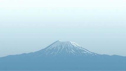 Fototapeta premium Generative AI, Minimalist Mountain Landscape with Soft Pastel Blue Background