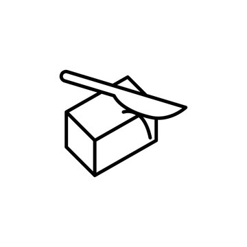 recommend clip art: Butter and knife line icon. vector simple linear illustration for web and app..eps