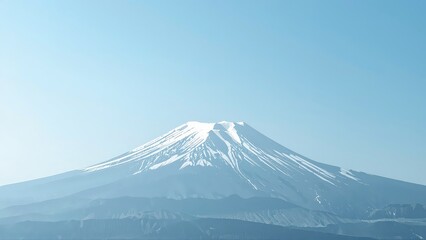 Fototapeta premium Generative AI, Minimalist Mountain Landscape with Soft Pastel Blue Background