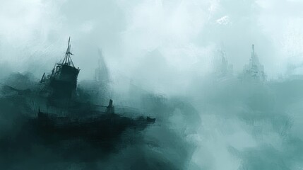 Mysterious Shipwreck in the Misty Abyss