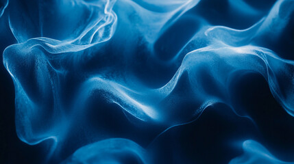 Obraz premium Abstract blue waves flowing gracefully, creating a mesmerizing pattern in a dark background