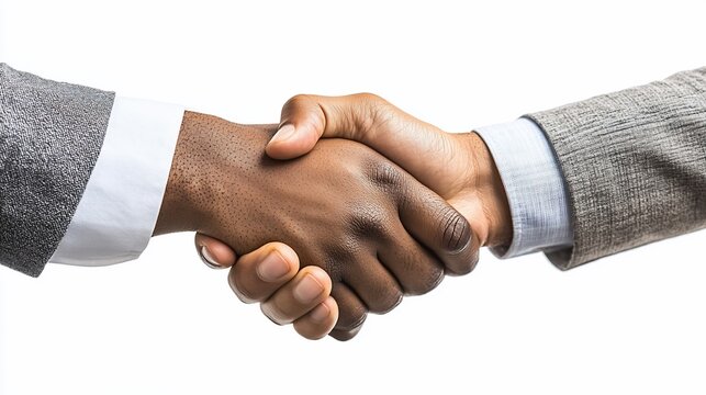 Two hands in a handshake, representing agreement, partnership, and success.