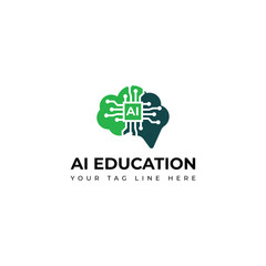 Creative AI education logo design 