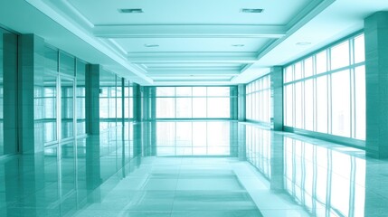 Obraz premium Modern Bright Interior Space with Large Windows