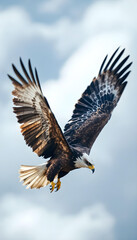 American bald eagle flying high