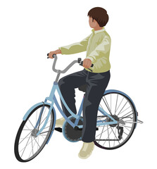 自転車に乗る男子高校生