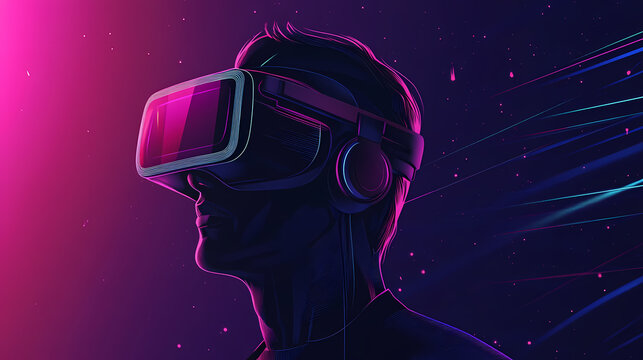 Revolutionizing immersion a sleek and minimalistic design for the future of virtual reality headsets. Virtual Reality Console. Illustration