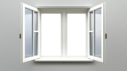 Obraz premium slightly open plastic window reveals bright, airy space, inviting natural light into room. clean lines and modern design enhance overall aesthetic