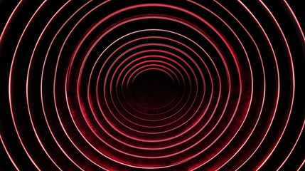 Neon circles expand outward concentric pattern high contrast bright glow. AI generated