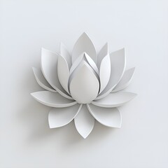 Fototapeta premium Calming Lotus Flower Sculpture in Matte White