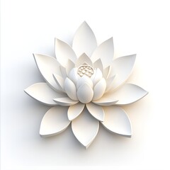 Fototapeta premium Calming Lotus Flower Sculpture in Matte White