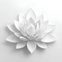 Obraz premium Calming Lotus Flower Sculpture in Matte White