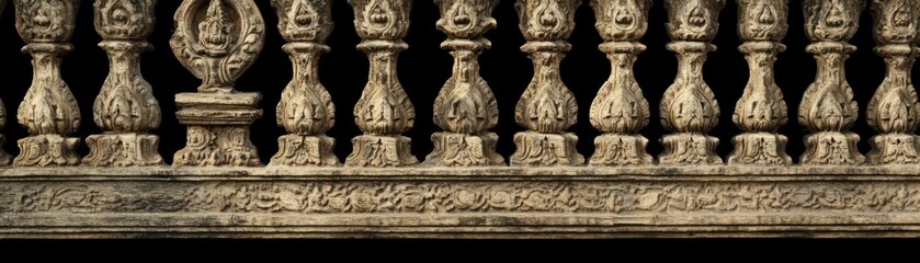 Obraz premium Ornate decorative railing with intricate carvings and designs.
