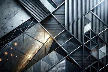 Urban Exploration Photography: Gray and Black Gradient Surface with Tech Lines, Abstract Diagonal Background for Modern Design and Creative Projects