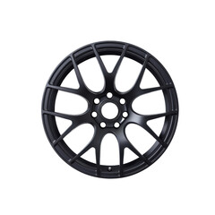 Obraz premium Black car wheel on a white isolated background.