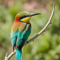 Obraz premium Beautiful vertical closeup shot of a colorful Bee eater