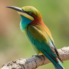 Obraz premium Beautiful vertical closeup shot of a colorful Bee eater