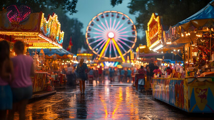 Rainy Night at the Carnival - Photo