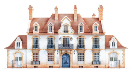 Fototapeta premium Elegant manor with a classic design and charming architecture