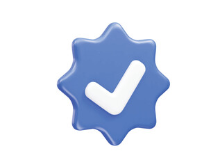 Verified icon illustration 3d render