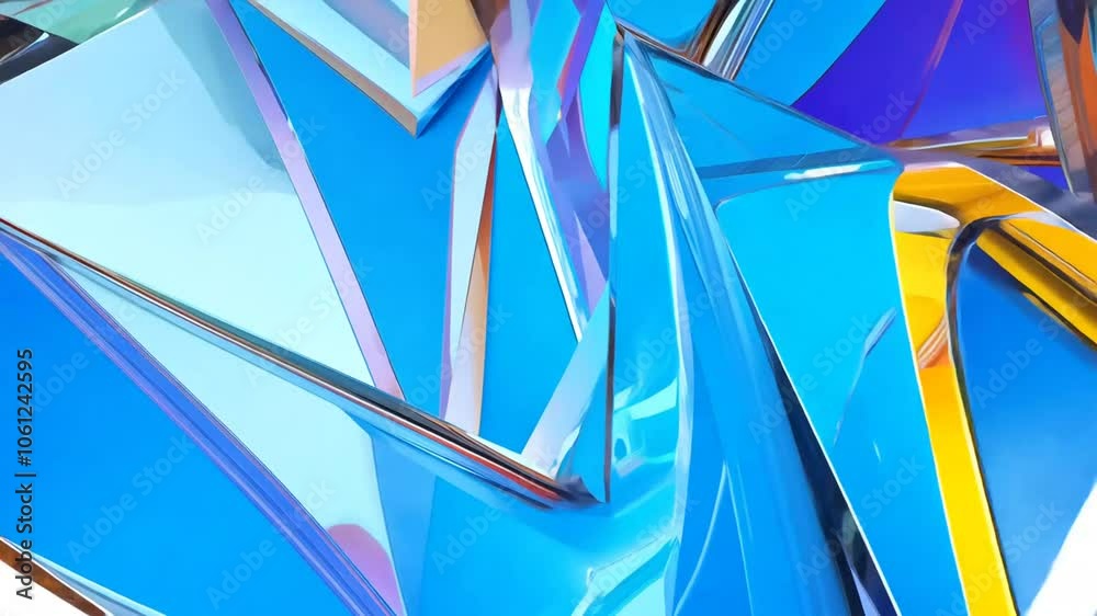 Wall mural generated geometric ai abstract composition reflections sphere colourful shape modern art visual str
