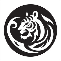 tiger logo vector, Roaring tiger logo design vector illustration, Simple Design of Silhouette of Tiger Walking Vector, Vector tiger head, face for retro logos, emblems, badges
