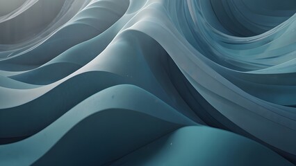 Simple light blue abstract wave 3d business presentaiton background. Abstract background with dynamic effect. Generative AI