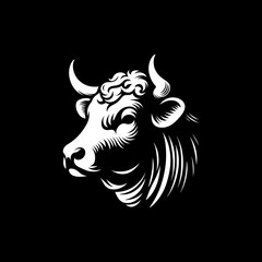 angus cow head vector logo of meat cattle farm ranch	
