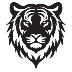 Fototapeta premium tiger logo vector, Roaring tiger logo design vector illustration, Simple Design of Silhouette of Tiger Walking Vector, Vector tiger head, face for retro logos, emblems, badges