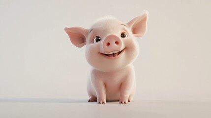 Adorable Smiling Piglet
