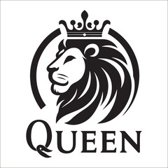 Lion Logo Design Vector Template. Lion Head Logo Icon Vector illustration. Black and white Lion head vector illustration, lion luxury logo icon template, elegant lion logo design illustration 